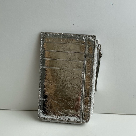 Madewell The Essential Zip Silver Card Case Wallet - Picture 1 of 14